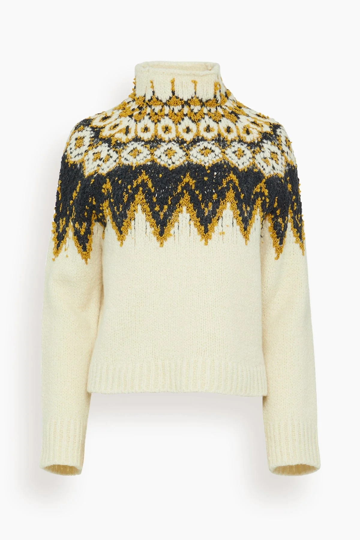Lizzy Sweater in Textured Fairisle Cream Multi - 1