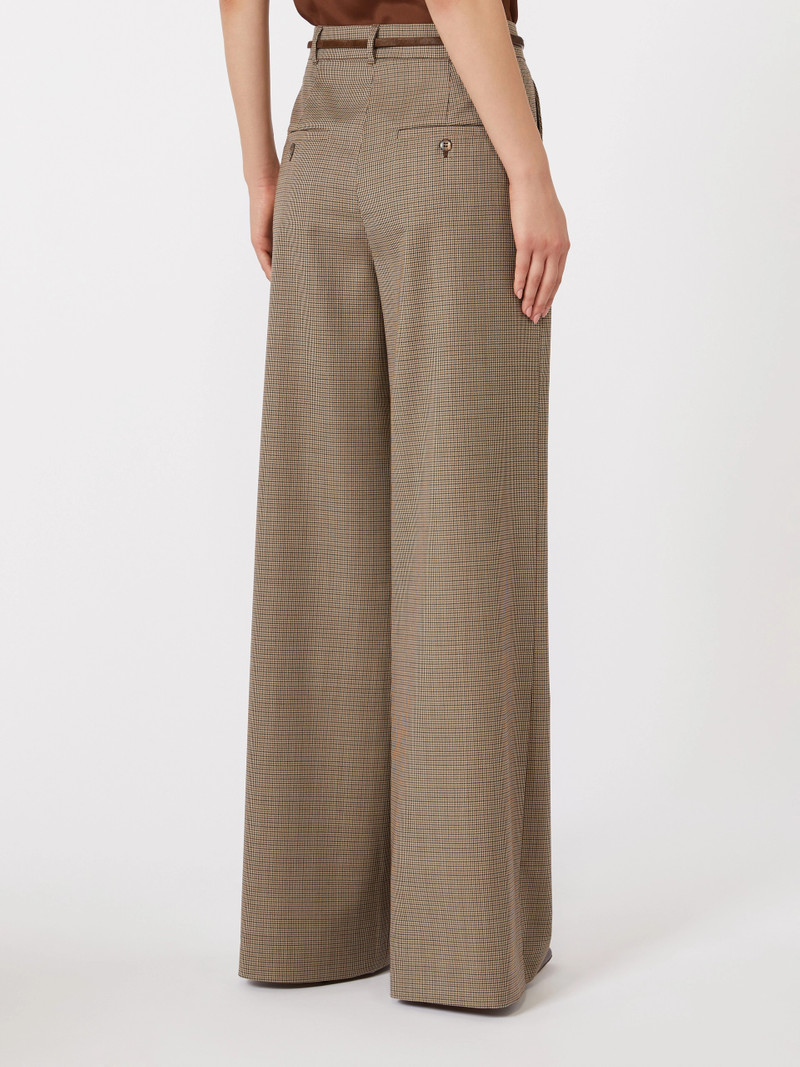 CICALA Patterned wool wide-leg trousers - CARAMEL 4