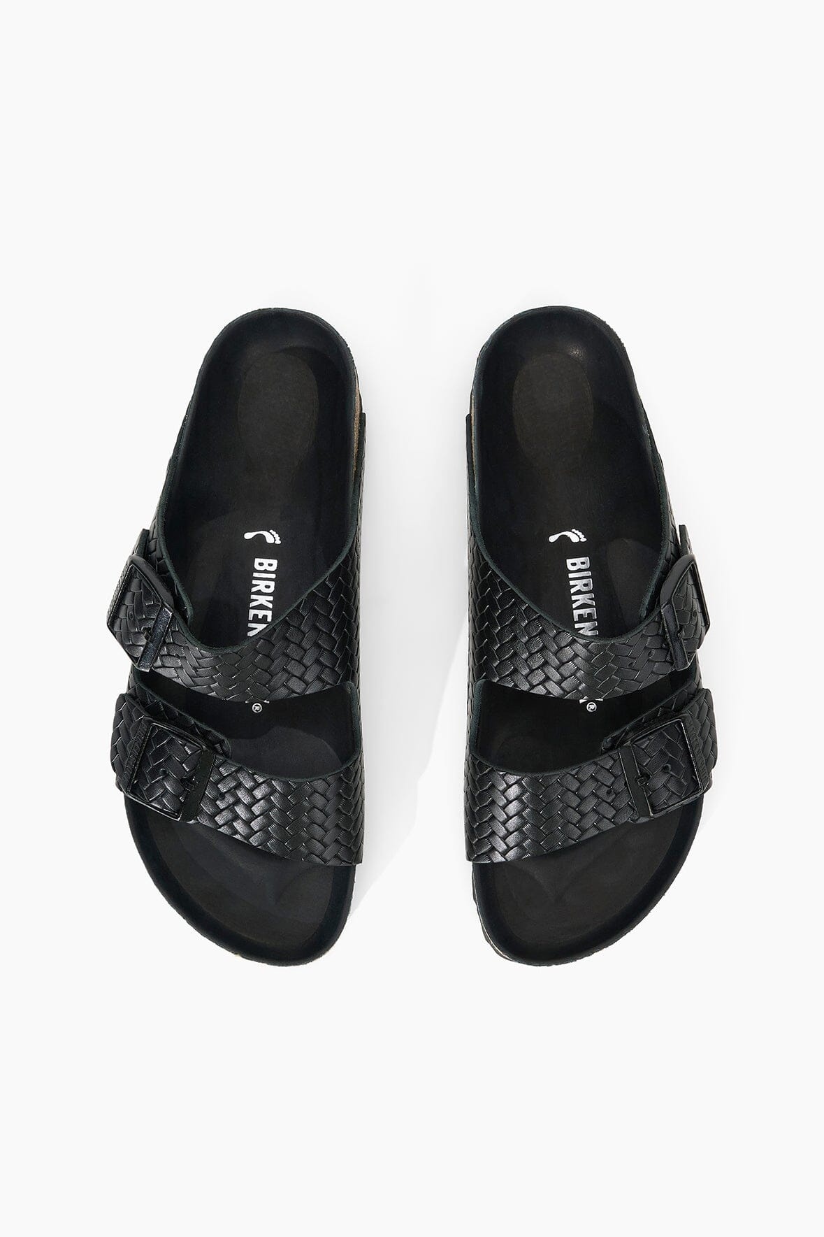 STAUD BIRKENSTOCK ARIZONA WOVEN EMBOSSED SANDAL BLACK - 7