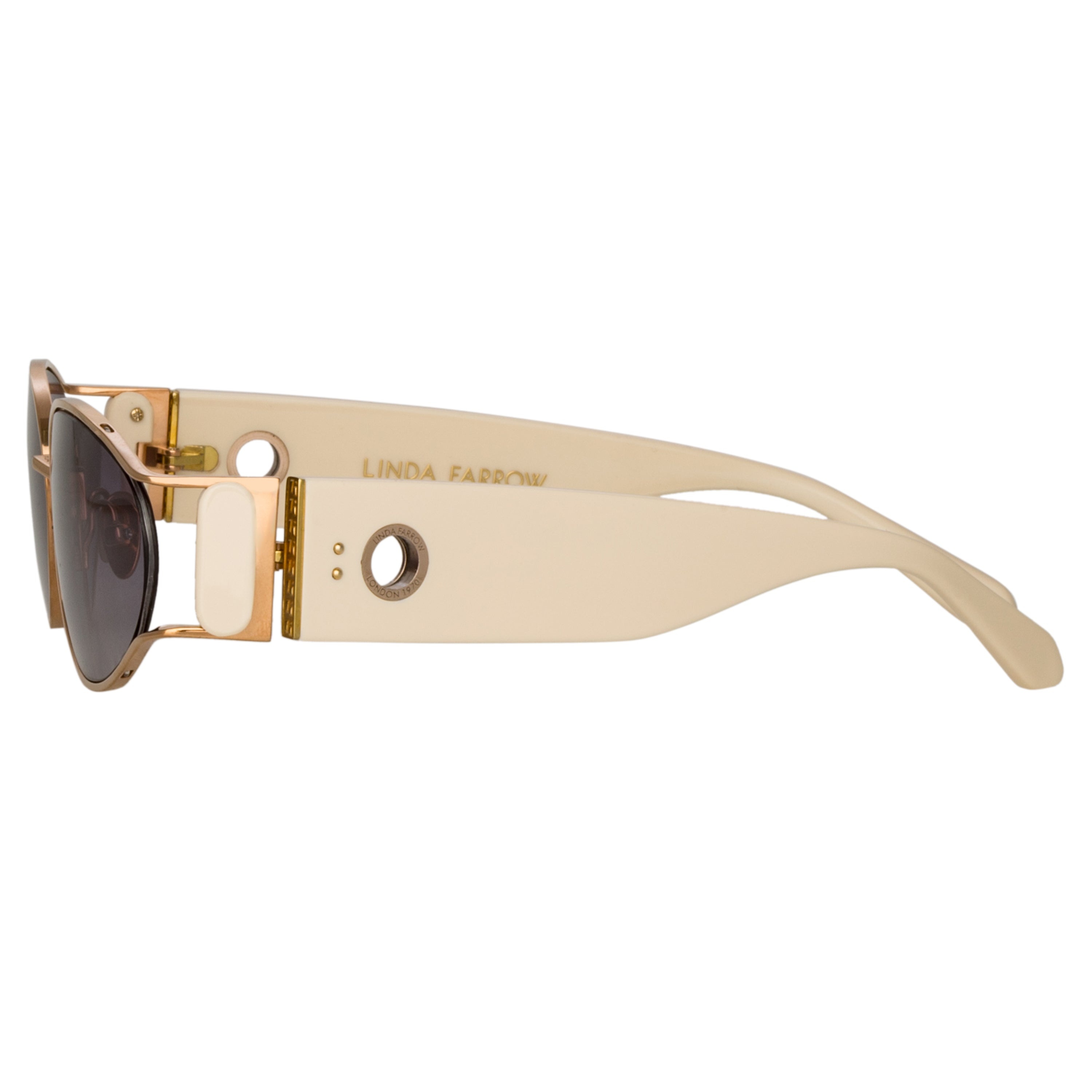 SHELBY CAT EYE SUNGLASSES IN CREAM - 3