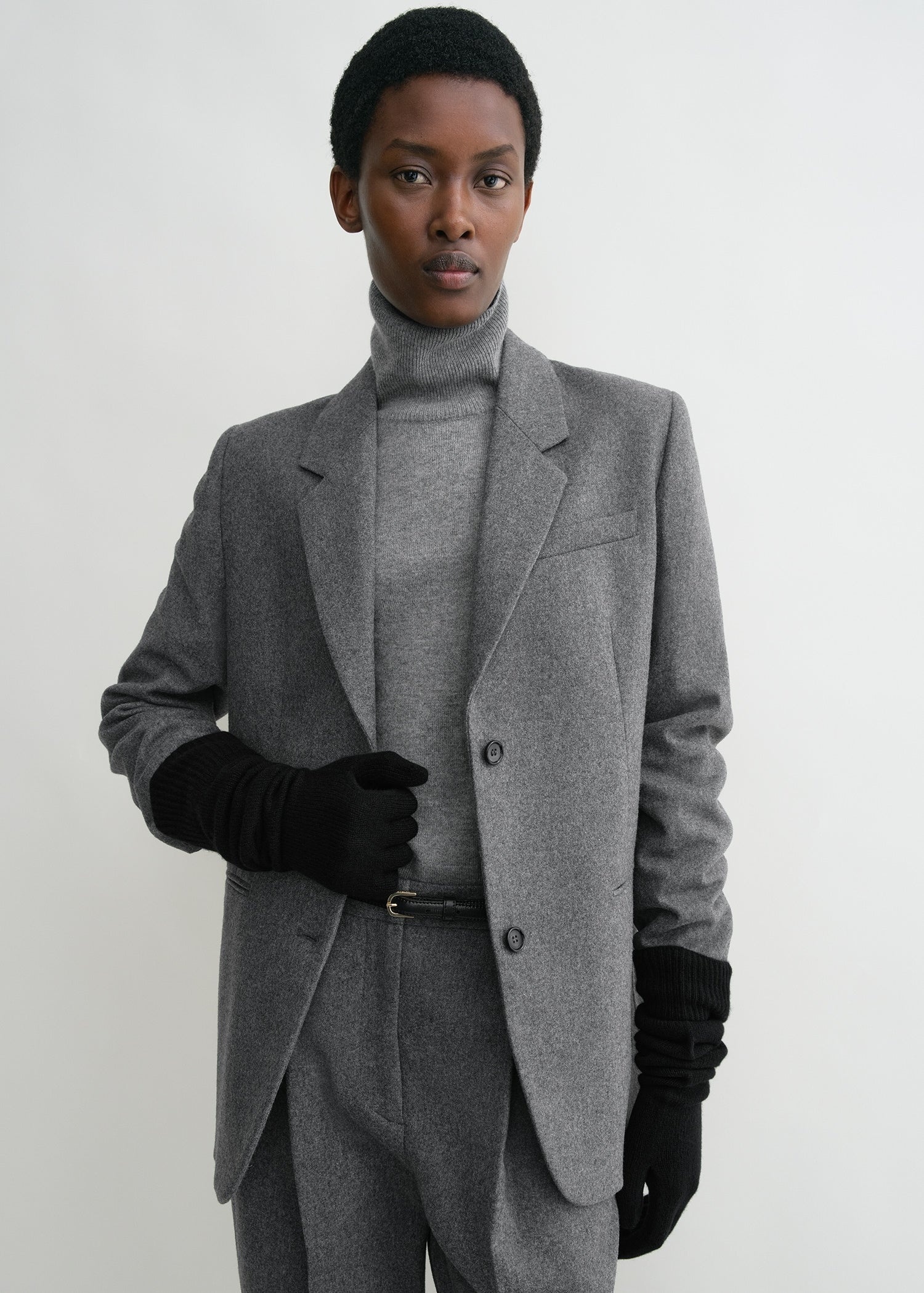 Long knit gloves black - 2