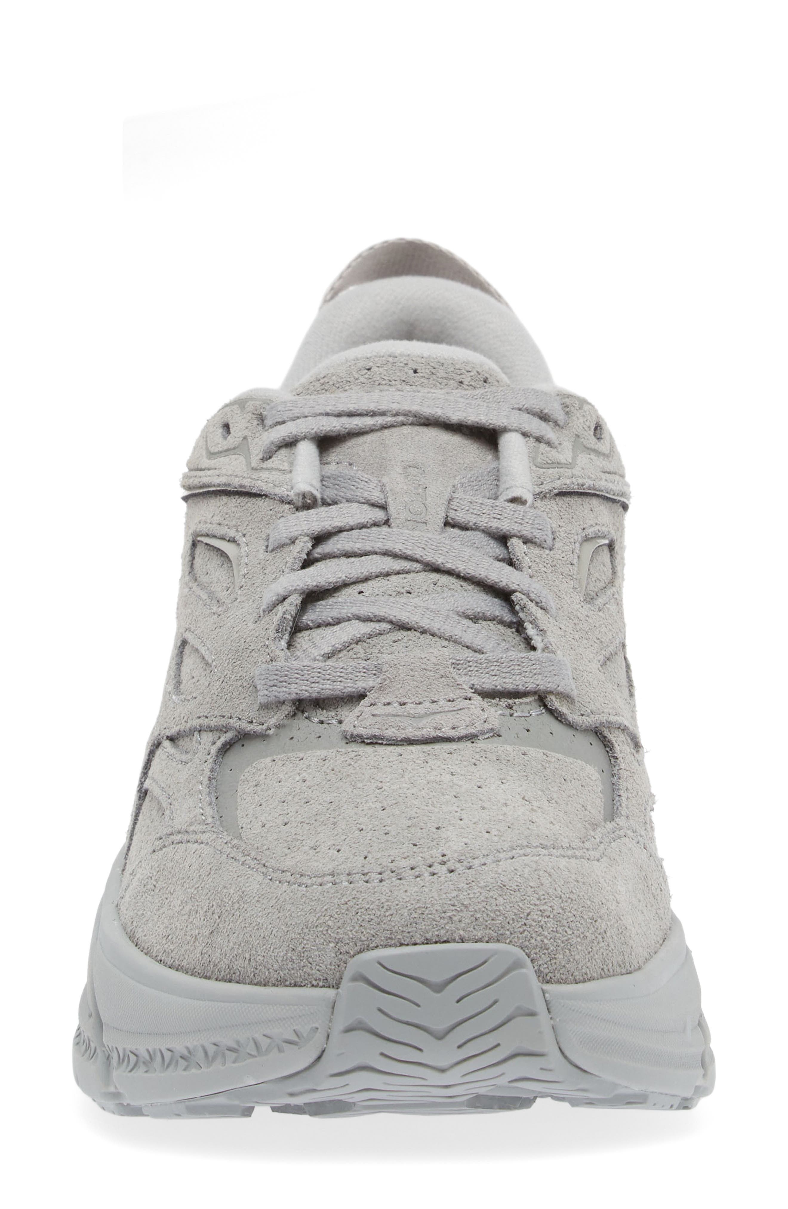 HOKA Gender Inclusive Clifton L Suede Sneaker in Limestone /Limestone at Nordstrom - 4