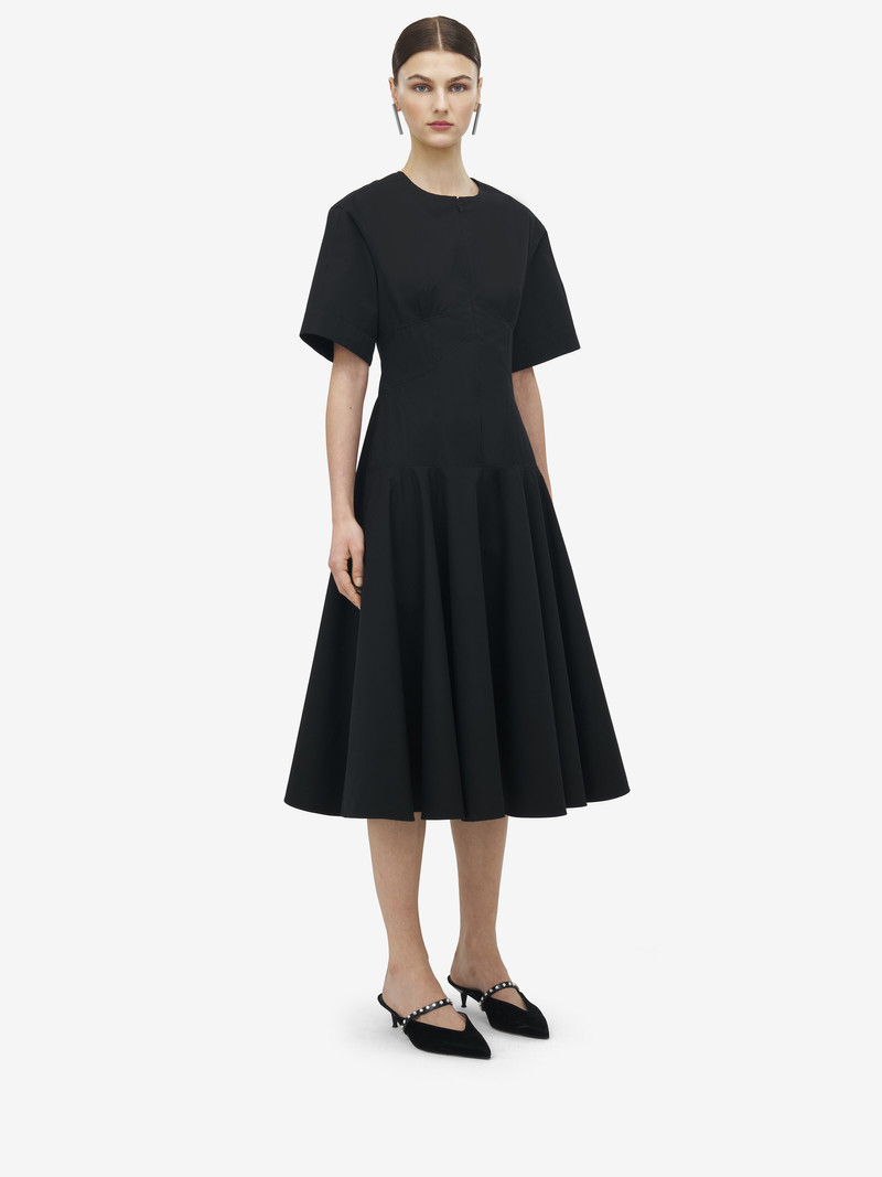 Alexander McQueen Cotton Poplin Midi Dress outlook