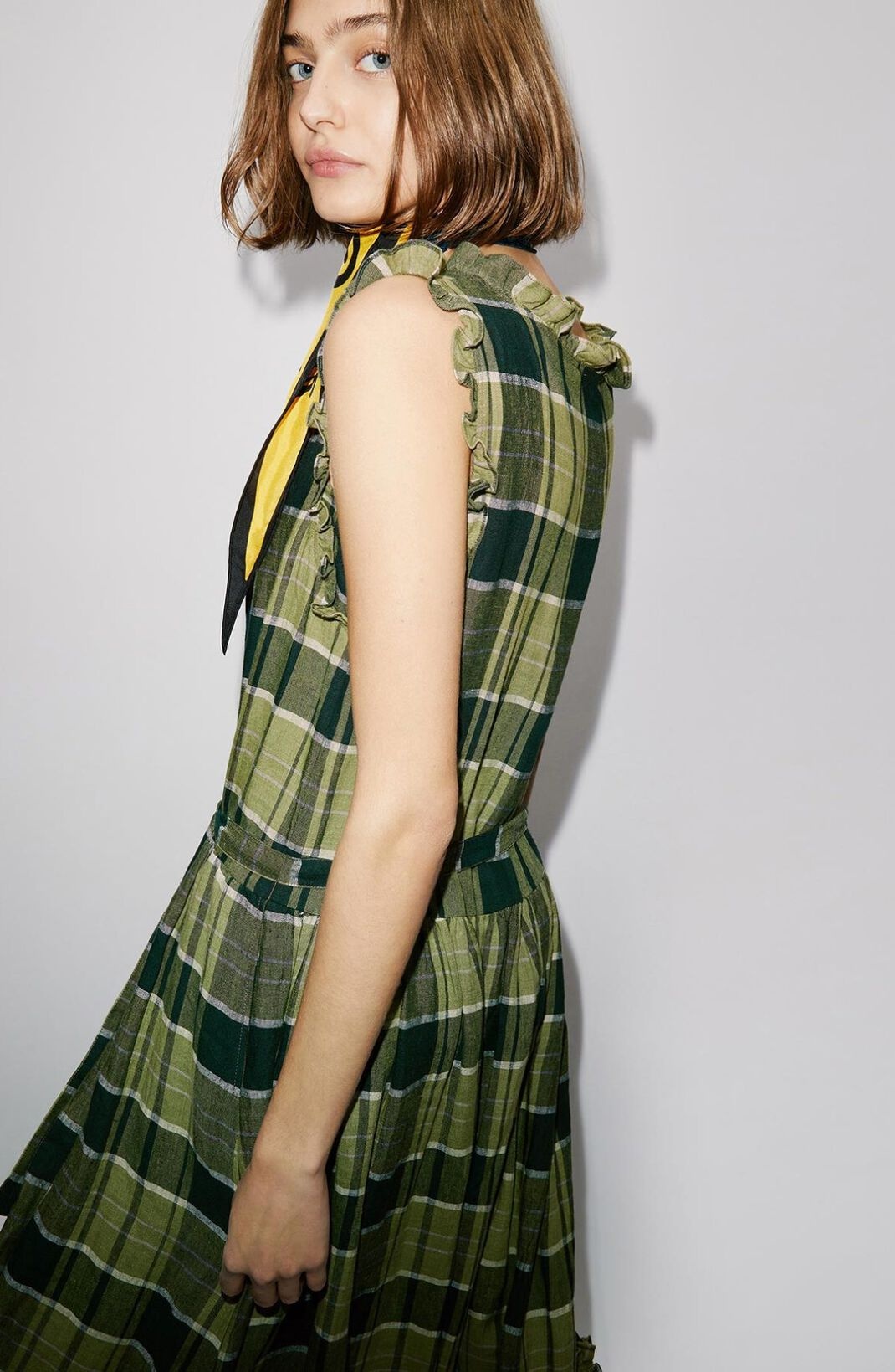 Checked linen dress - 6