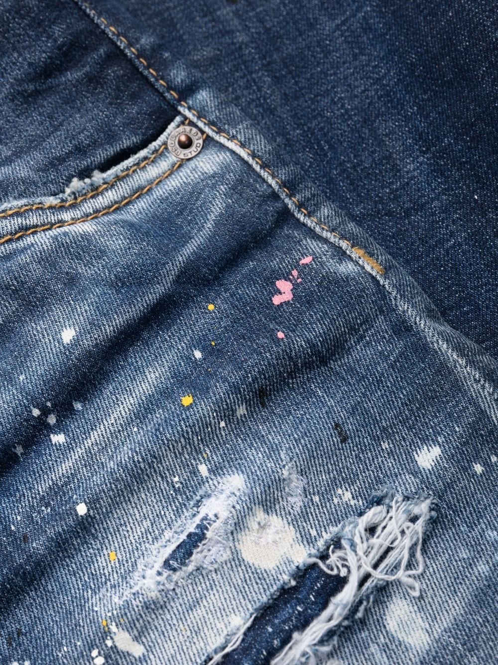 distressed cropped jeans - 6