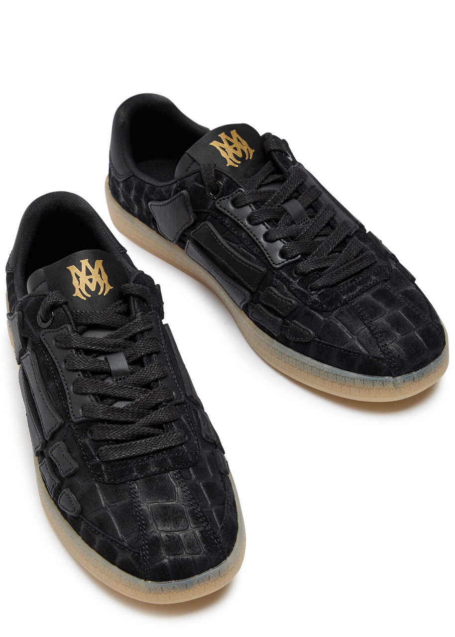 Amiri Pacific Bones Crocodile-effect Suede Sneakers - 3
