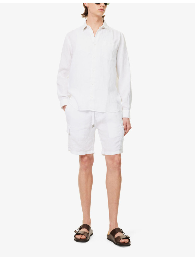 Vilebrequin Caroubis logo-embroidered linen shirt outlook