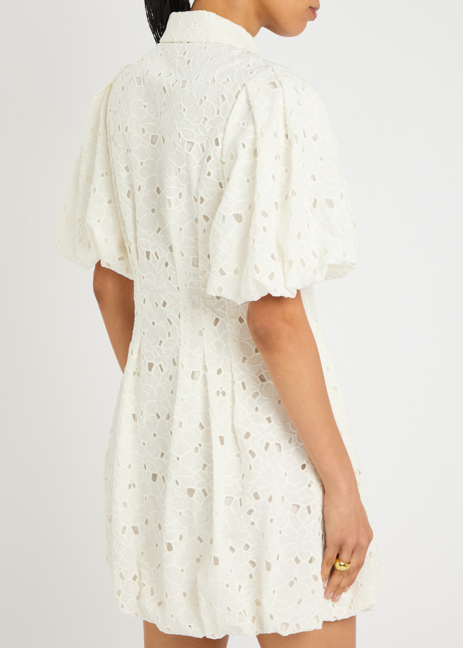 Simkhai Cleo Floral-embroidered Cotton Mini Dress - 3