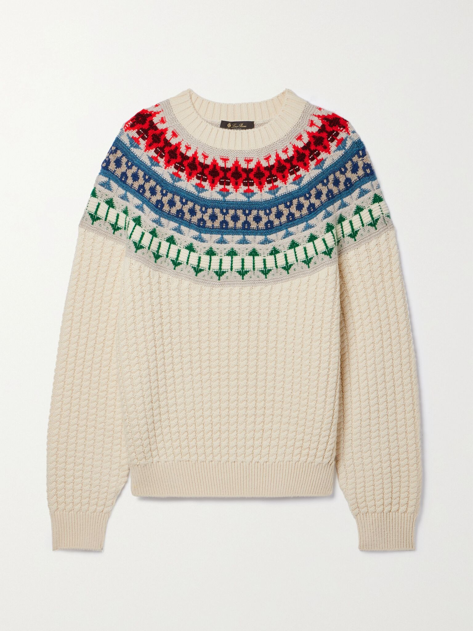 Noel Fair Isle cable-knit cashmere sweater Multi - 1