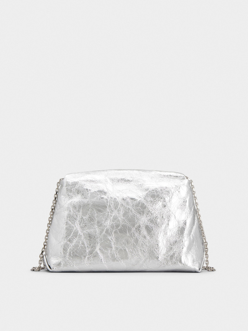 Drapé Bouquet Strass Buckle Mini Bag in Leather 5