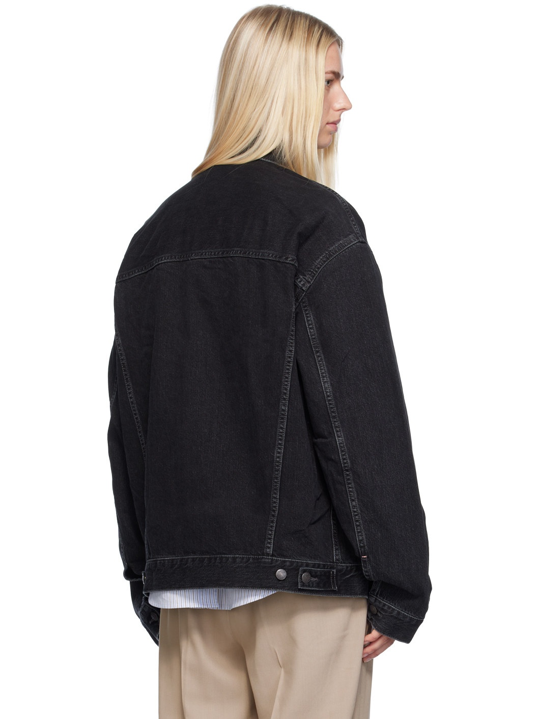 Black Oversized Denim Jacket - 3