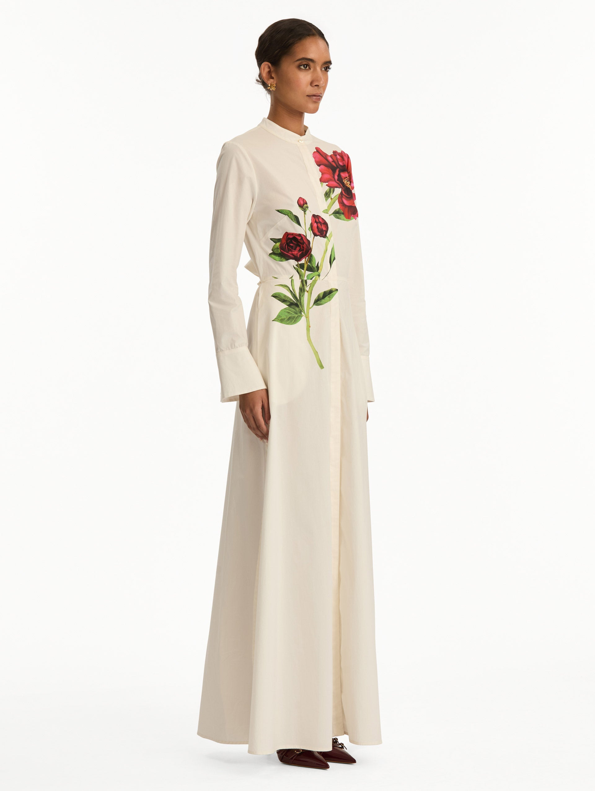 PEONY COTTON POPLIN MAXI DRESS - 4
