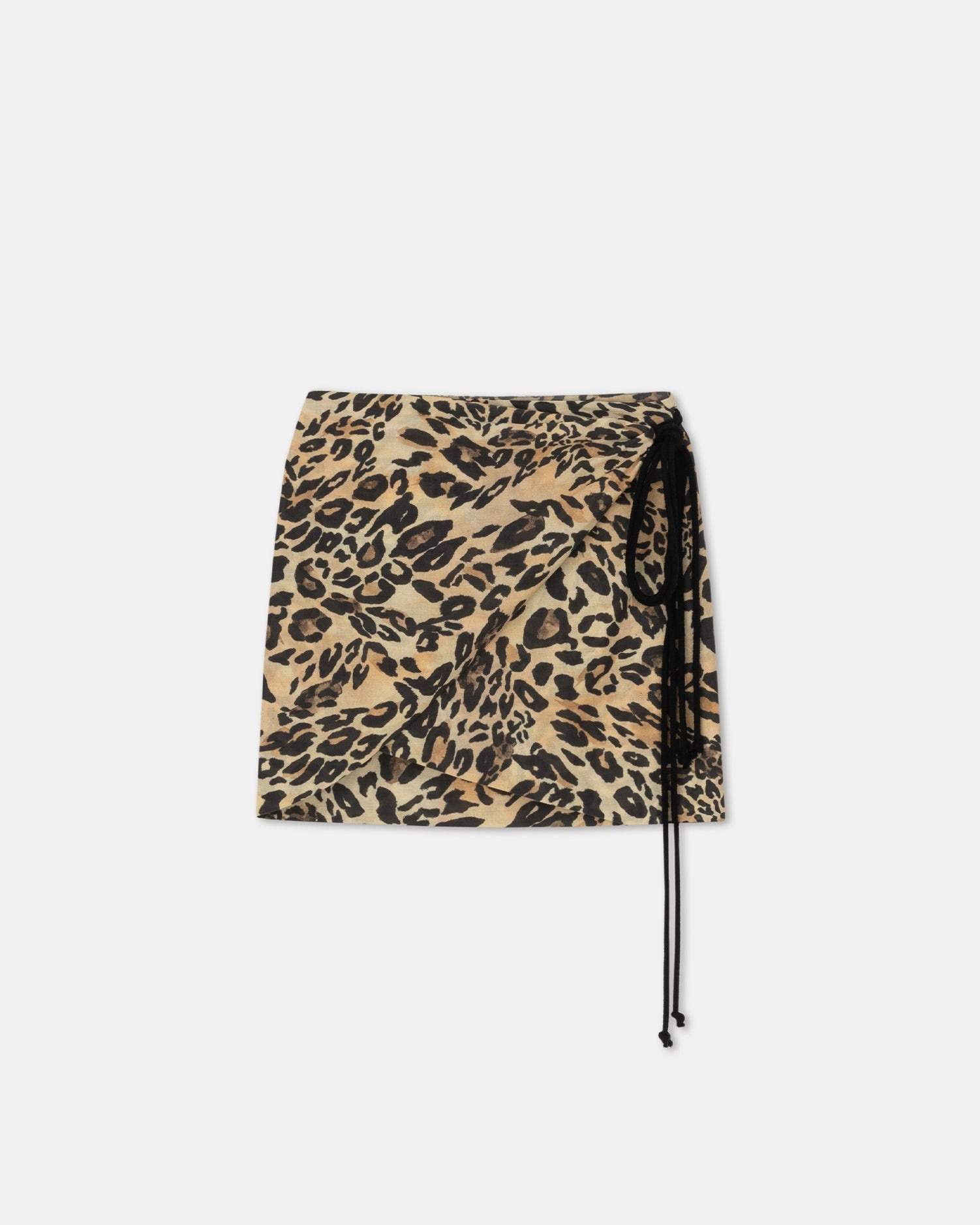 Printed Cotton-Voile Wrap Mini Skirt - 1