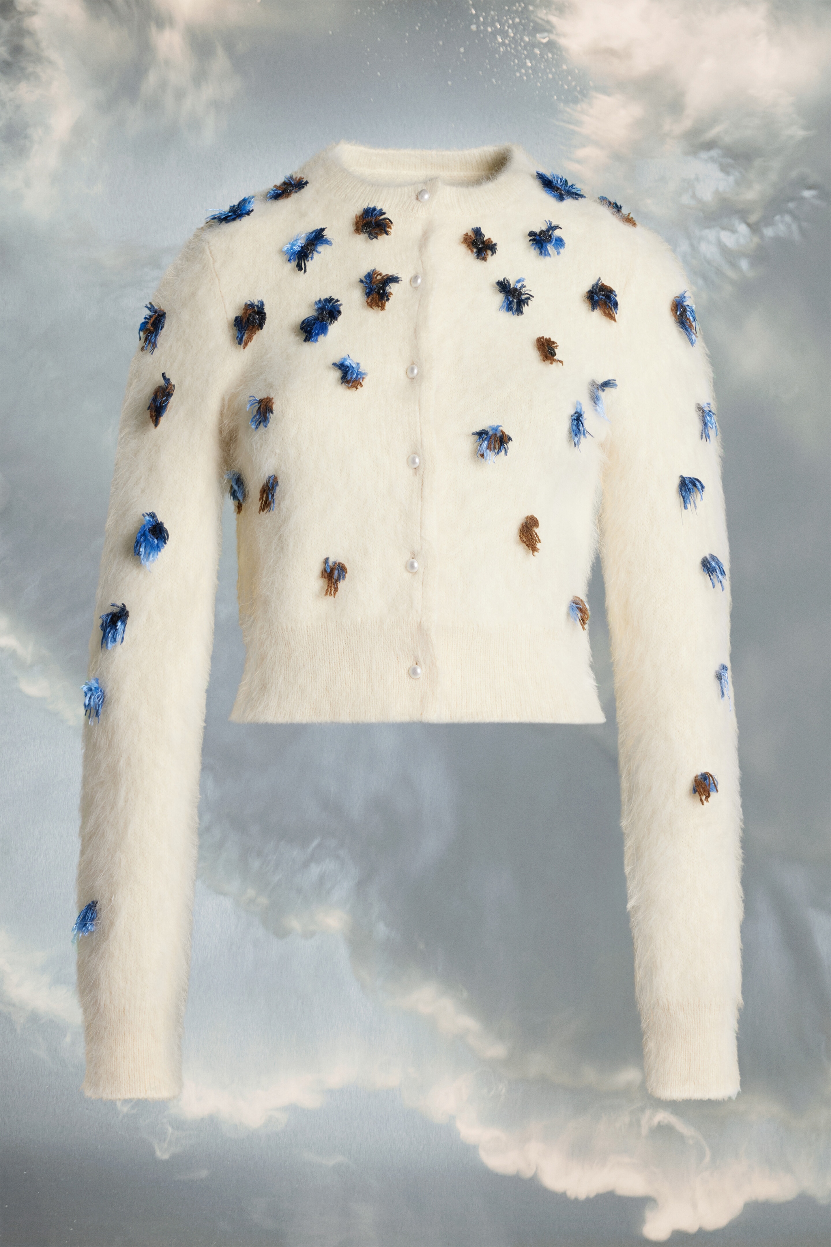 Flower knit cardigan - 1