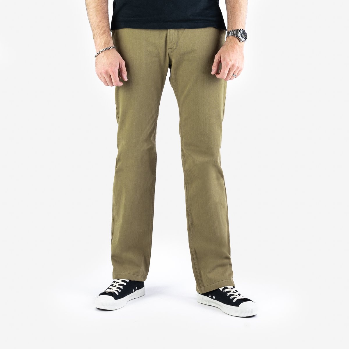 Iron Heart IH-735-KHA 11oz Herringbone Work Pants - Khaki