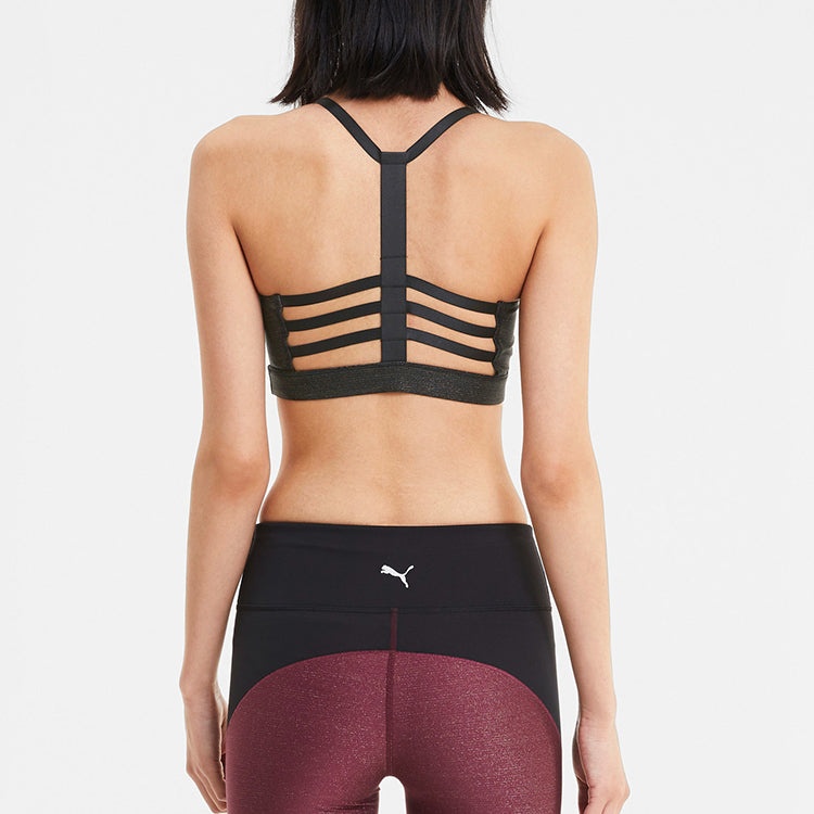 (WMNS) PUMA LOW IMPACT STRAPPY Training Bra 'Black' 519577-01 - 4
