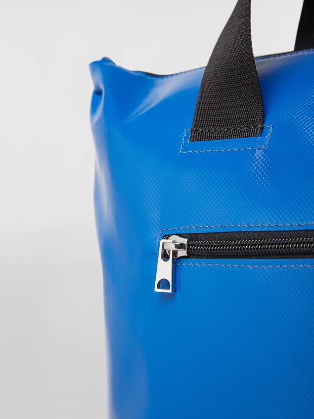 BI-COLOURED BLACK AND BLUE PVC TRIBECA BAG - 4