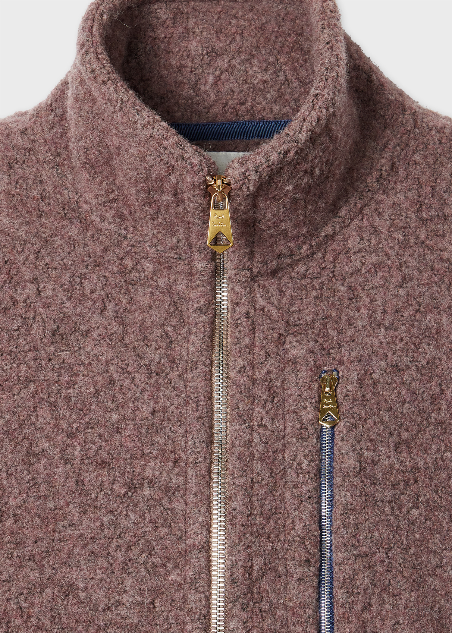 Lilac Wool-Blend Zip Fleece Jacket - 2