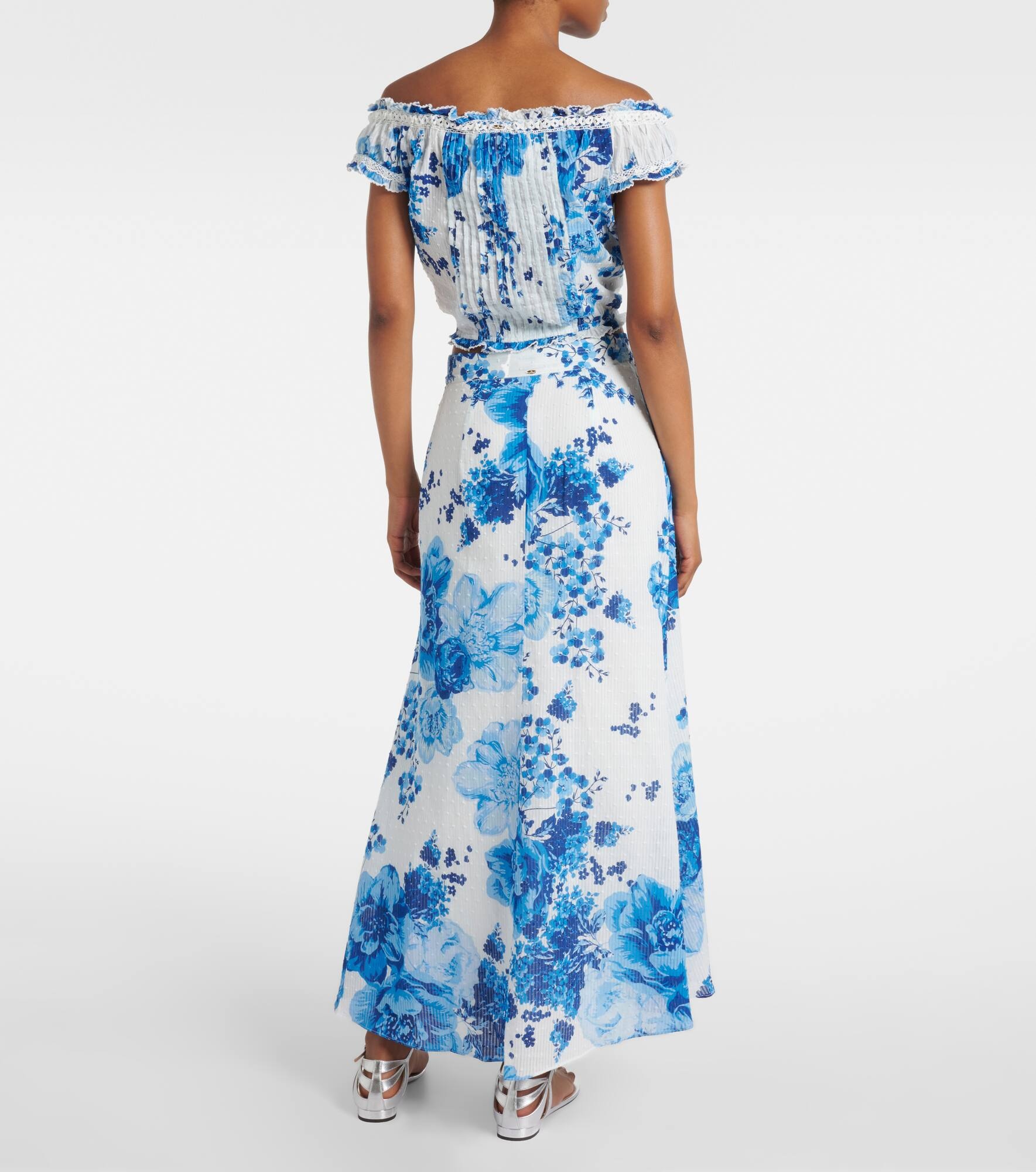 Alba floral off-shoulder cotton top - 3