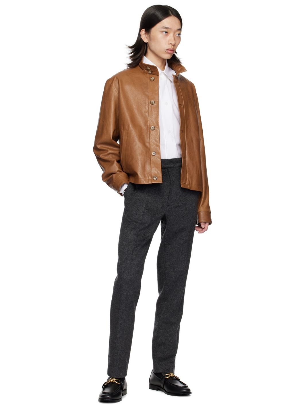 Tan Haeto Leather Jacket - 4