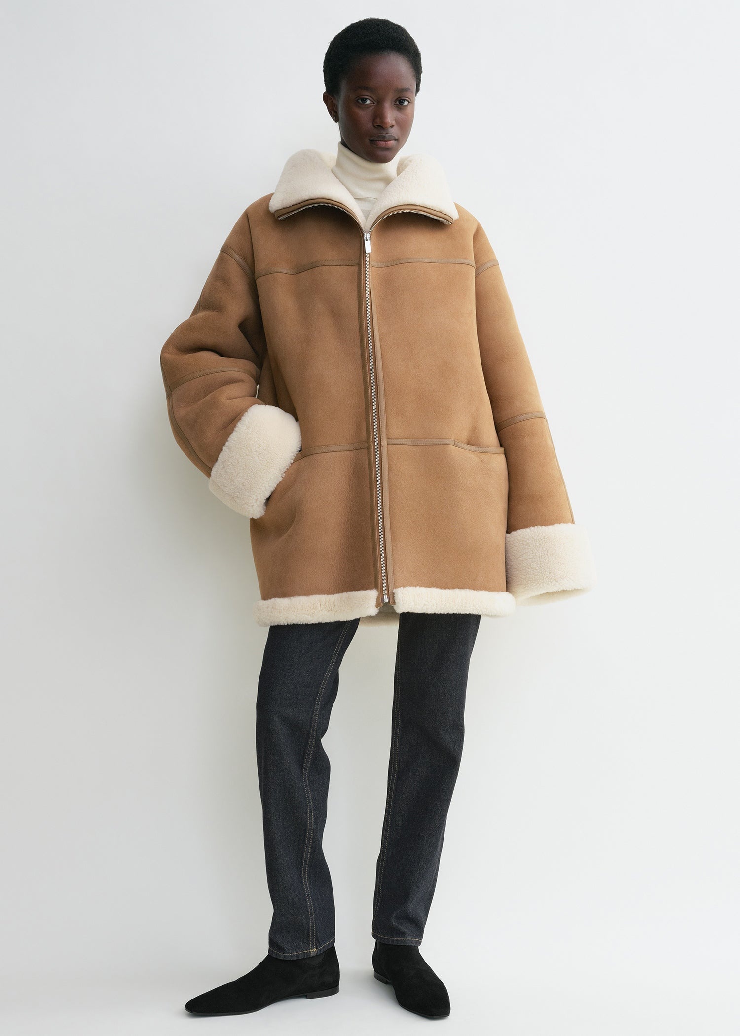 Signature shearling jacket biscuit - 2