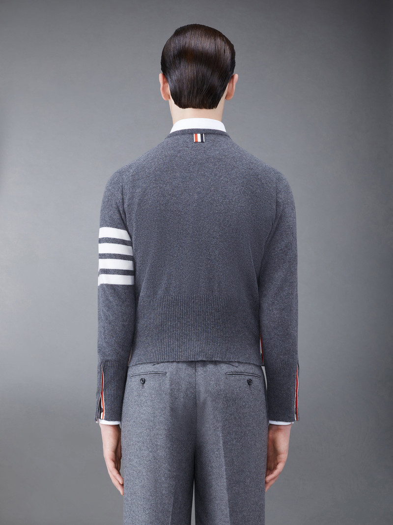 Thom Browne CASHMERE 4-BAR SHORT CREW NECK CARDIGAN outlook