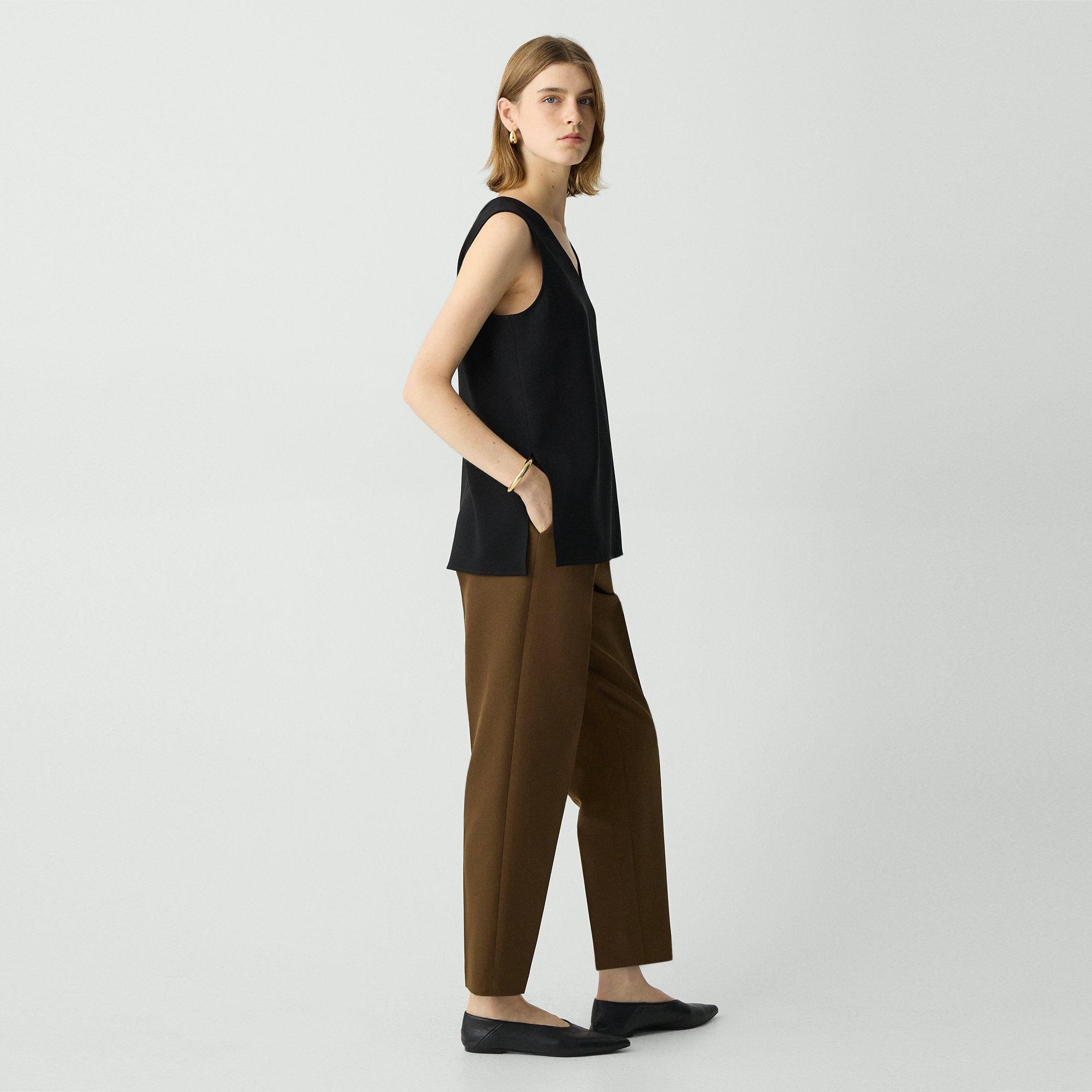 Tapered High-Rise Pant in Wool-Blend - 3