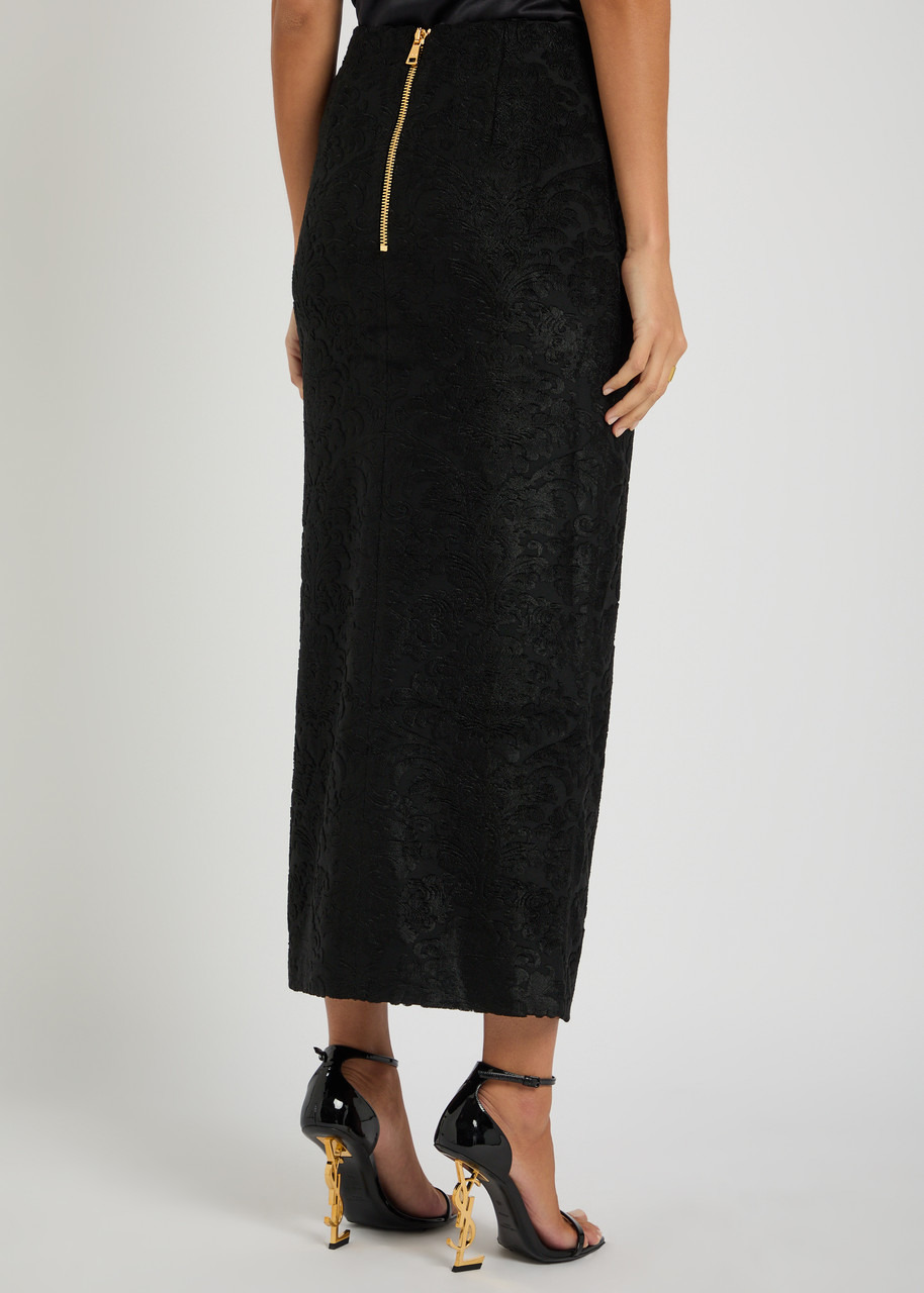 Balmain Embellished Flocked Terry Midi Skirt - 3