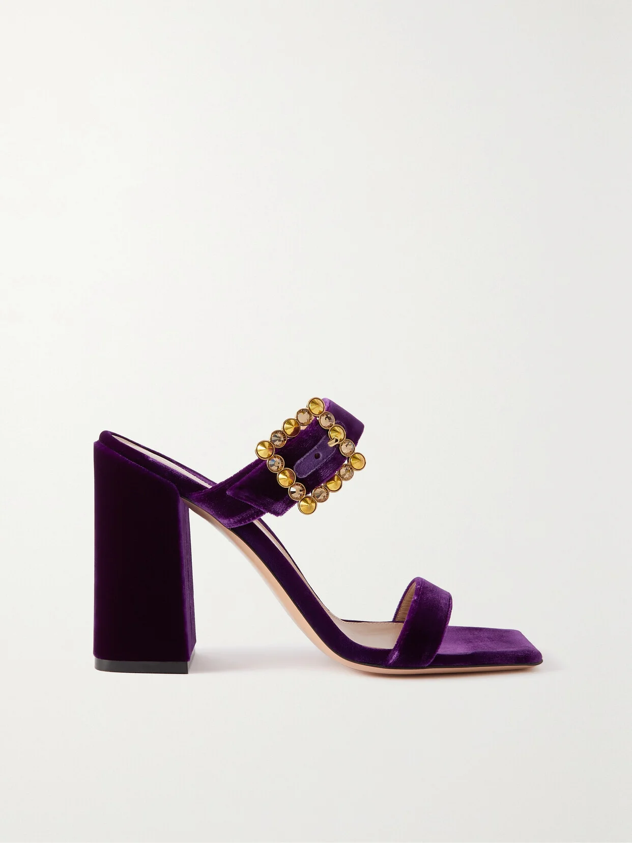 Velluto 95 Crystal-embellished Velvet Sandals - 1