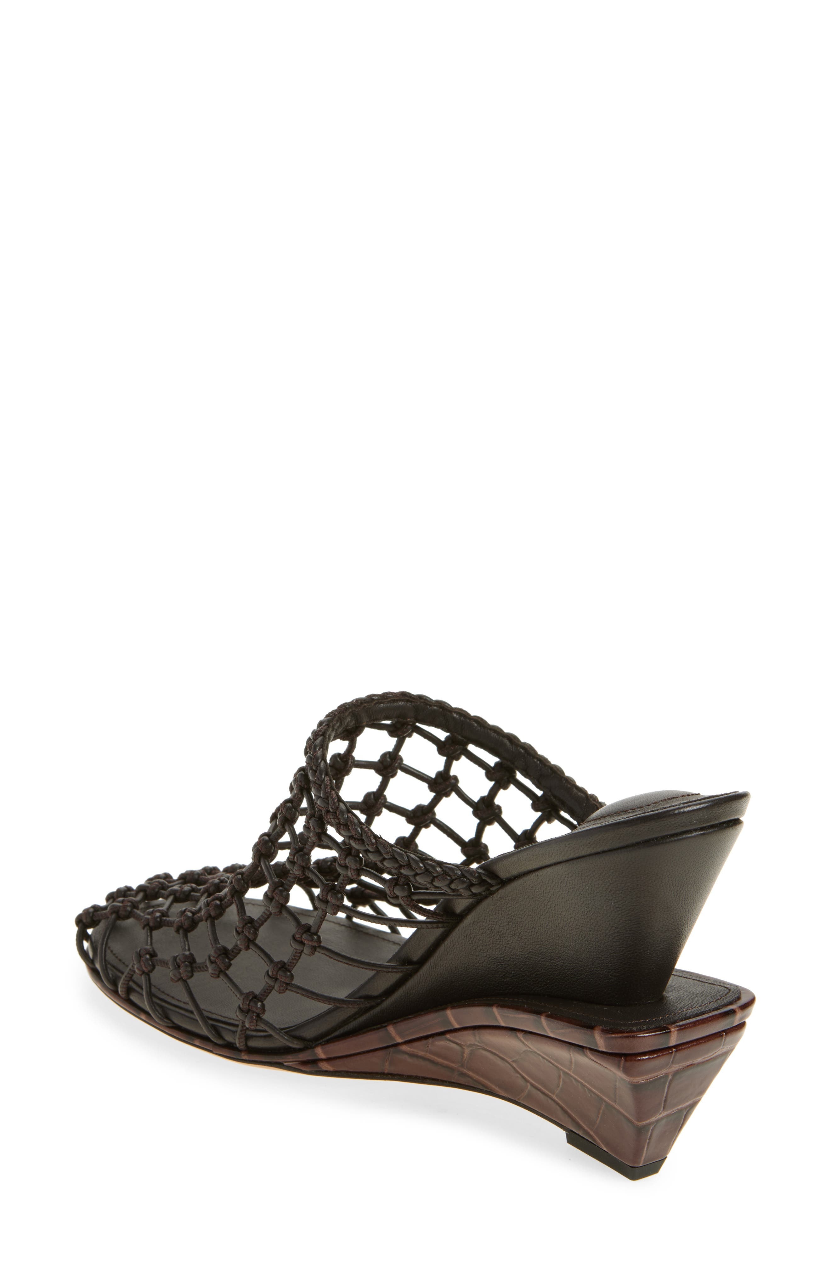 Jacquemus Doubles Tresses Stacked Wedge Sandal in Dark Brown at Nordstrom - 2