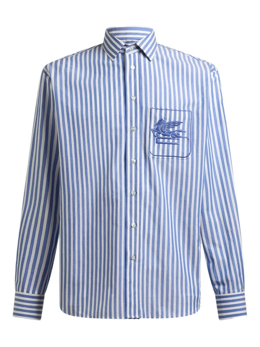 Pegaso-embroidered striped shirt - 1