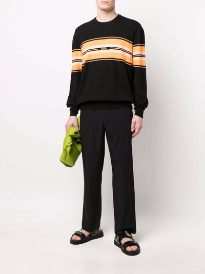 MSGM stripe-print cotton jumper outlook