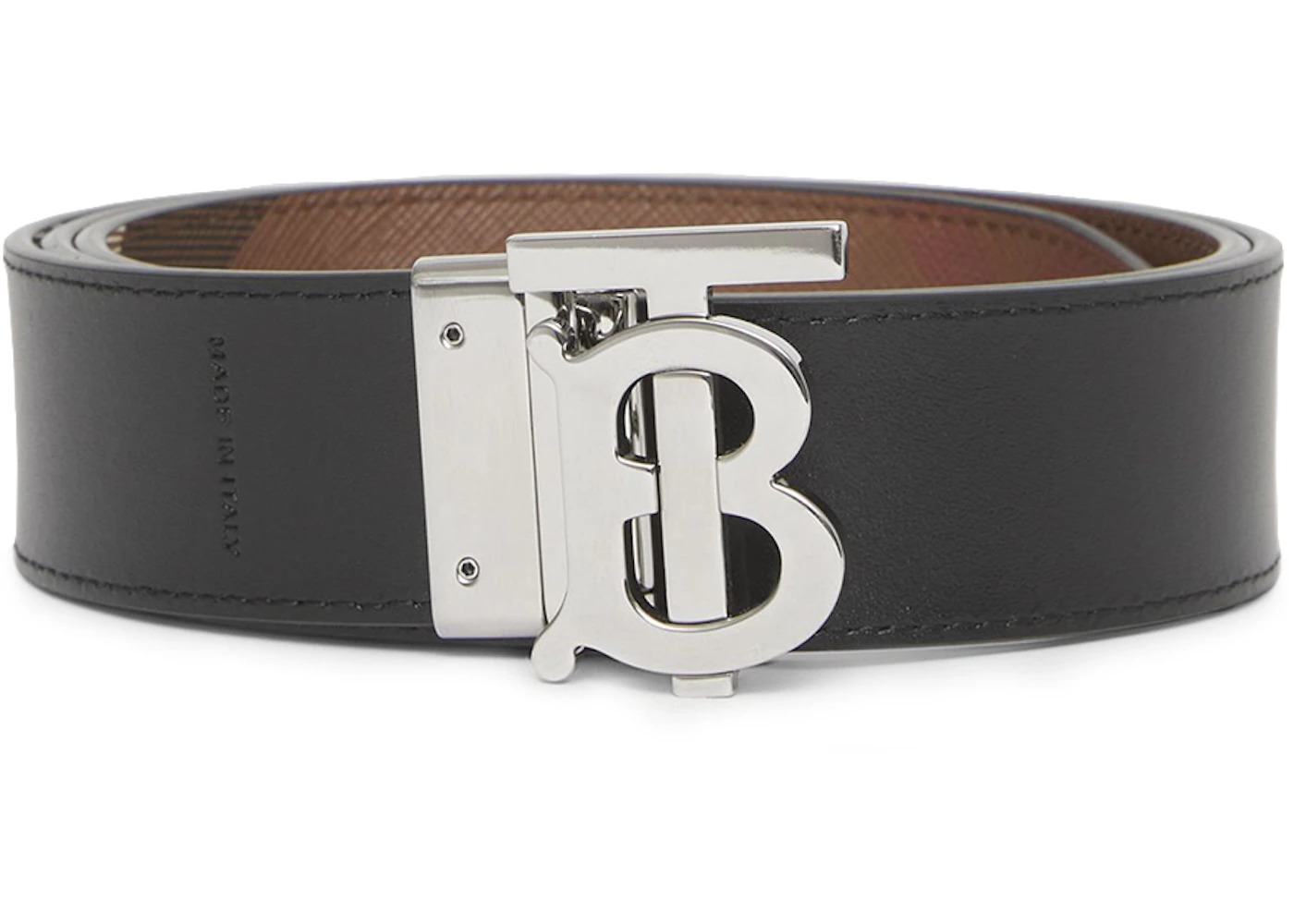Burberry Reversible Monogram Motif Check Belt Dark Birch Brown - 3
