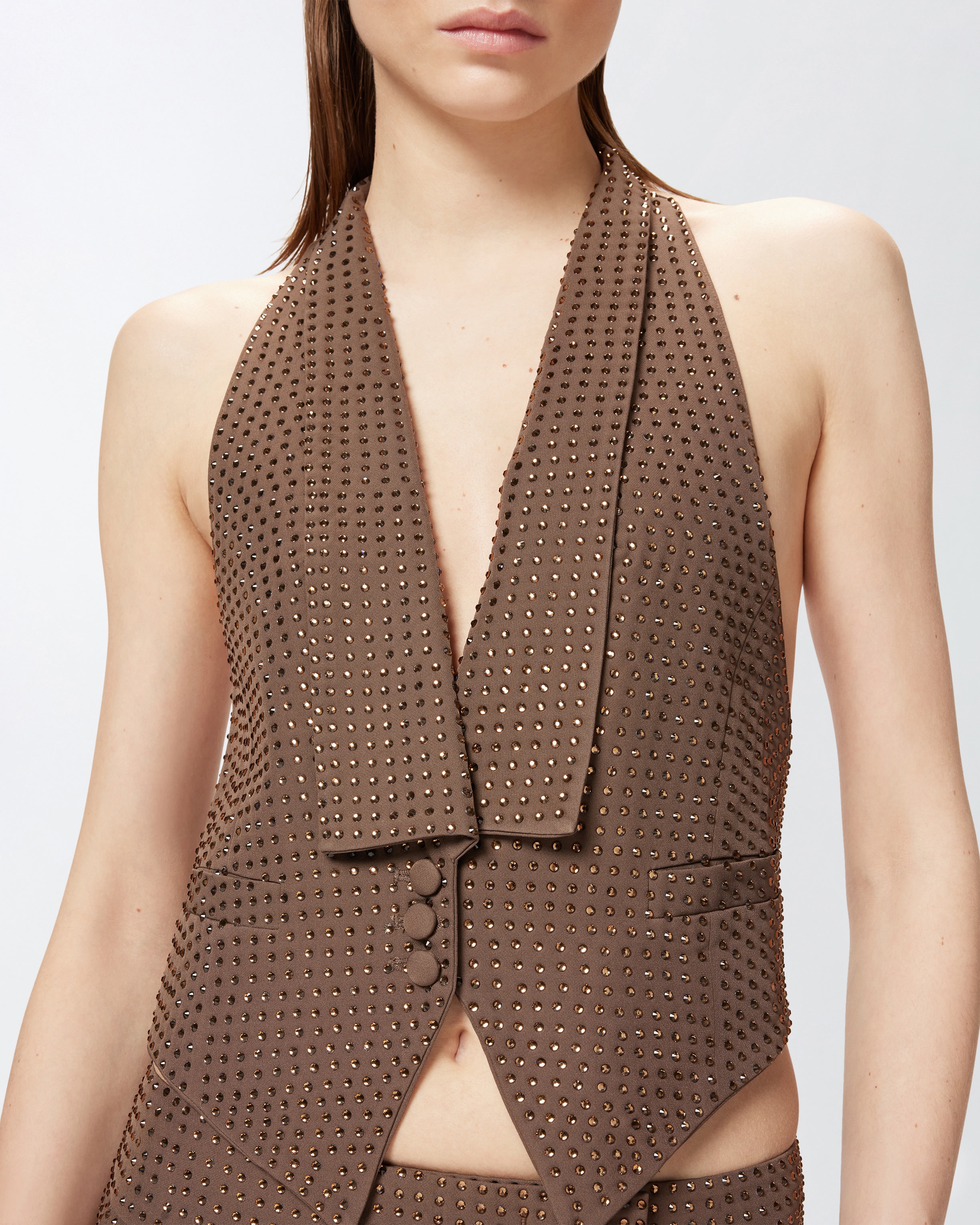 VEST WITH RHINESTONES AND OPEN BACK - 5