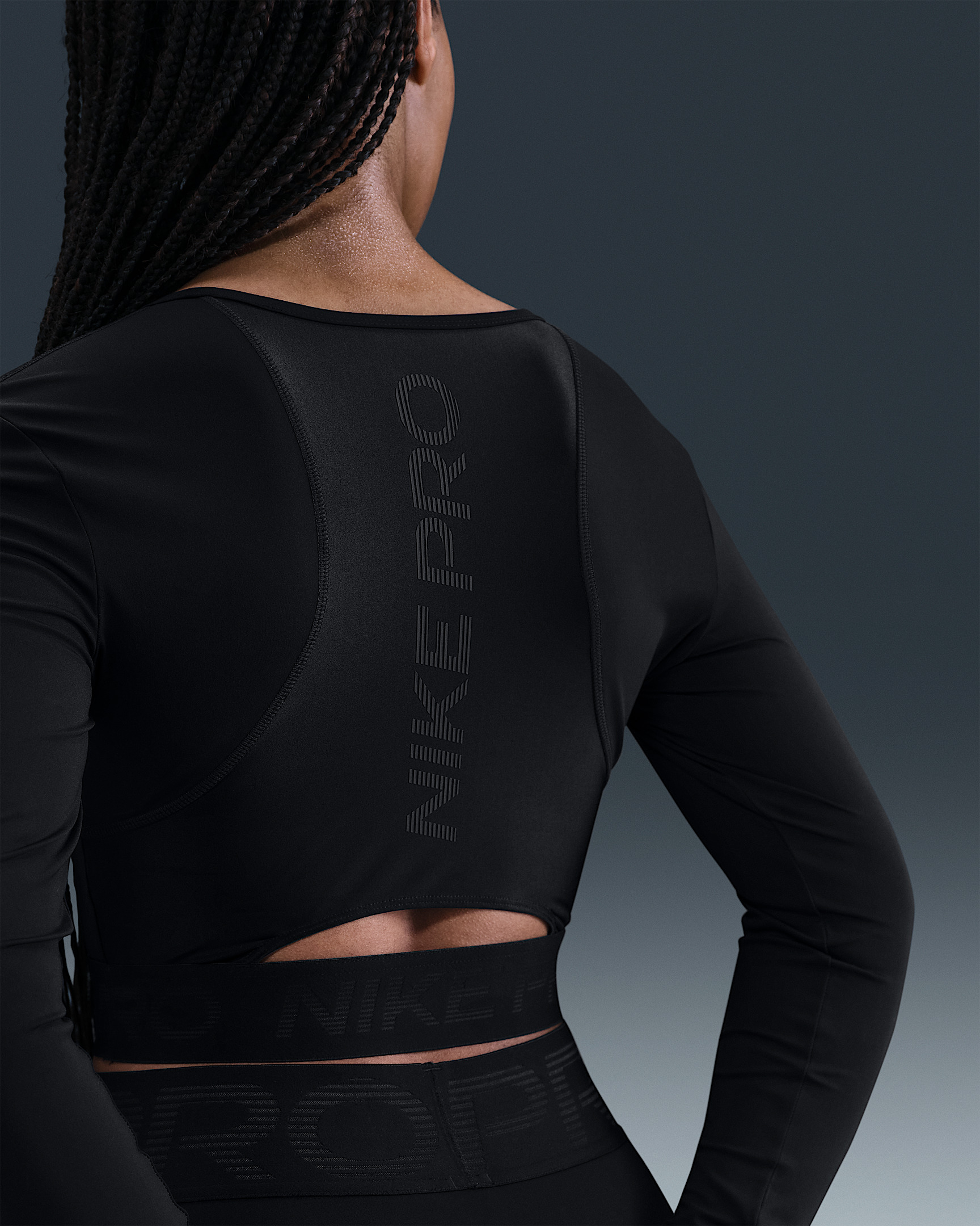 Nike Pro Women's Dri-FIT Cropped Long-Sleeve Top - 2