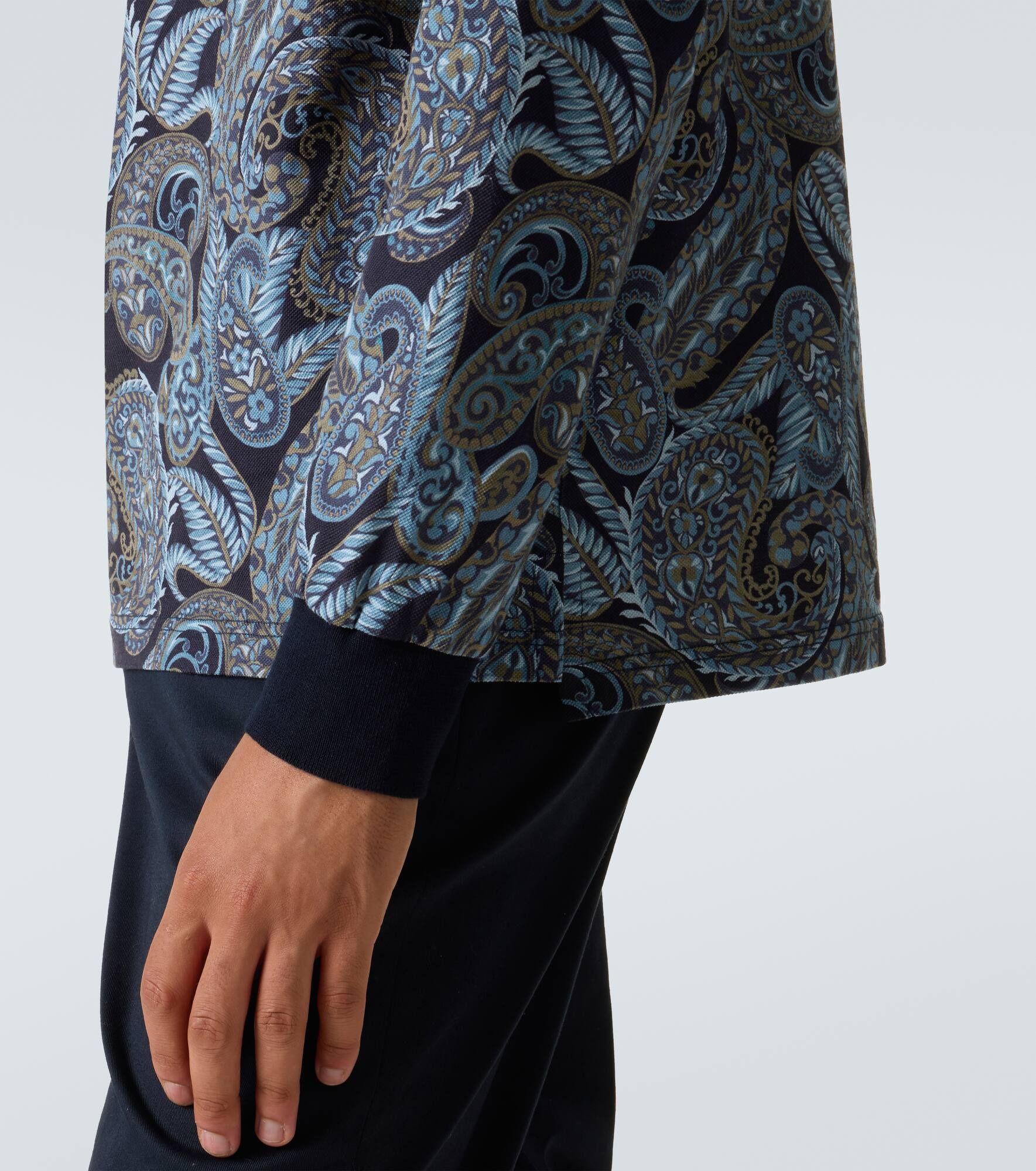 Paisley cotton polo sweater - 7