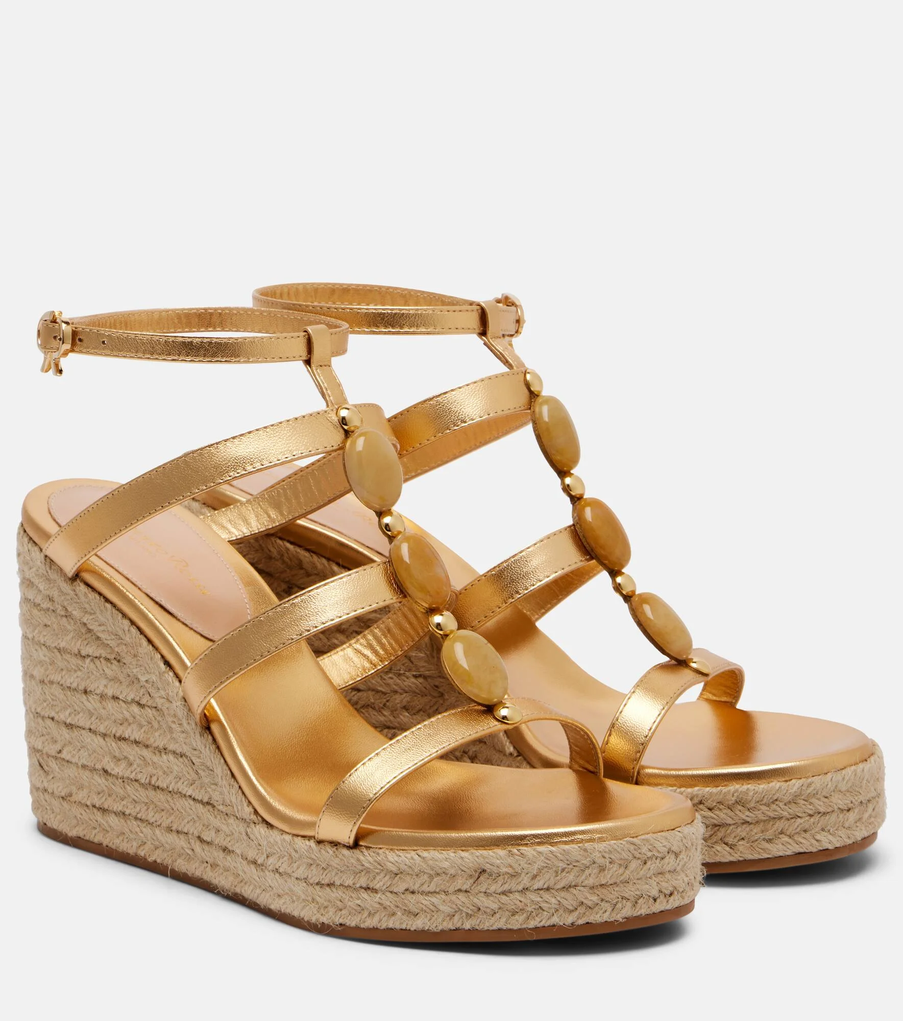 Shanti leather espadrille wedges - 1