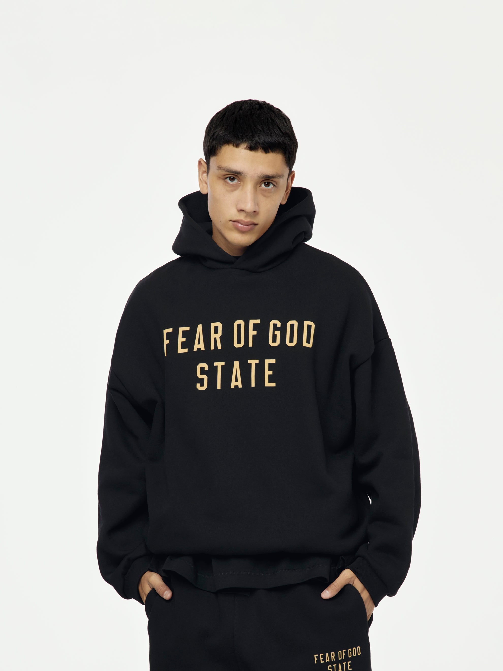 ESSENTIALS FLEECE HOODIE (BLK) | unionlosangeles | REVERSIBLE