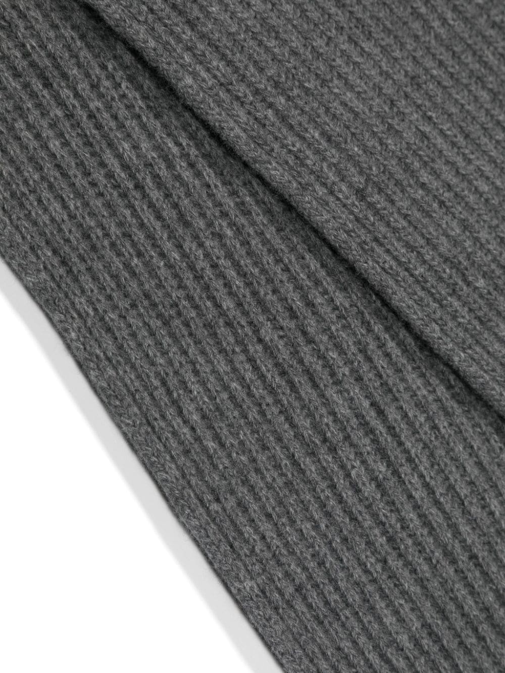 logo-patch ribbed-knit scarf - 3
