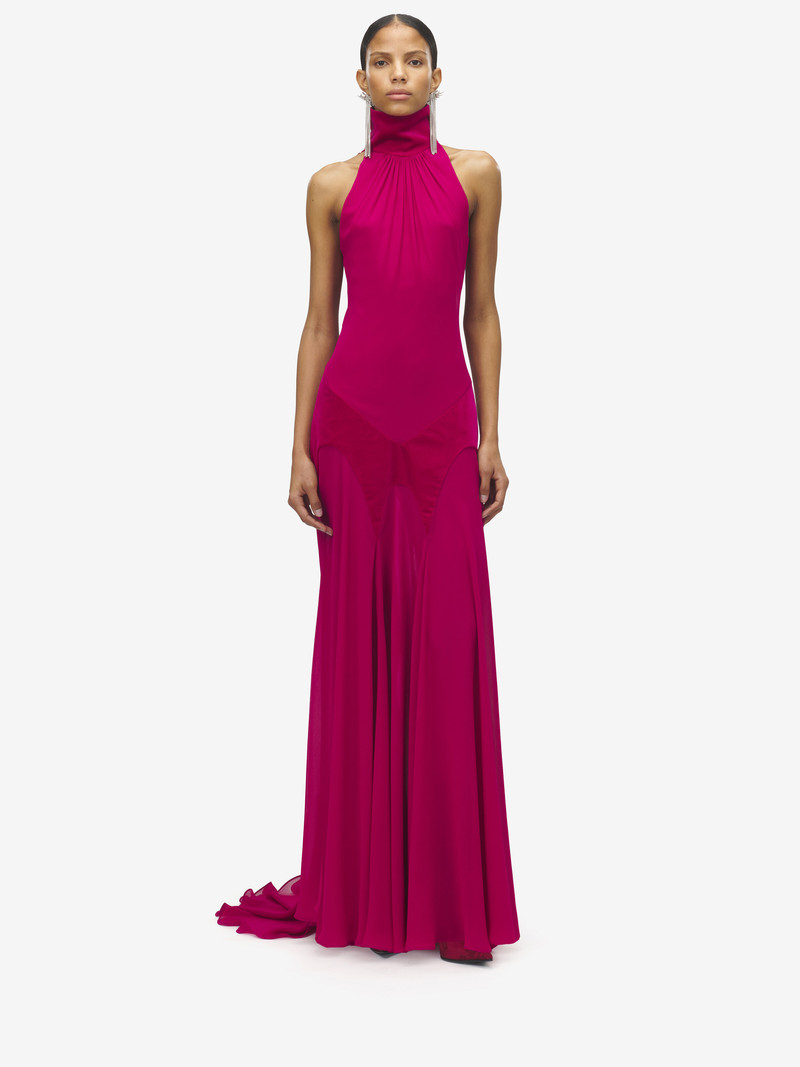 Alexander McQueen Silk Georgette Evening Dress outlook