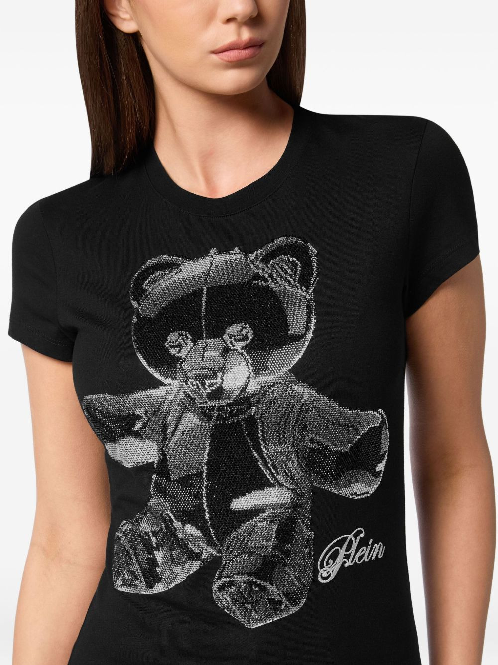 crystal-embellished teddy t-shirt - 4