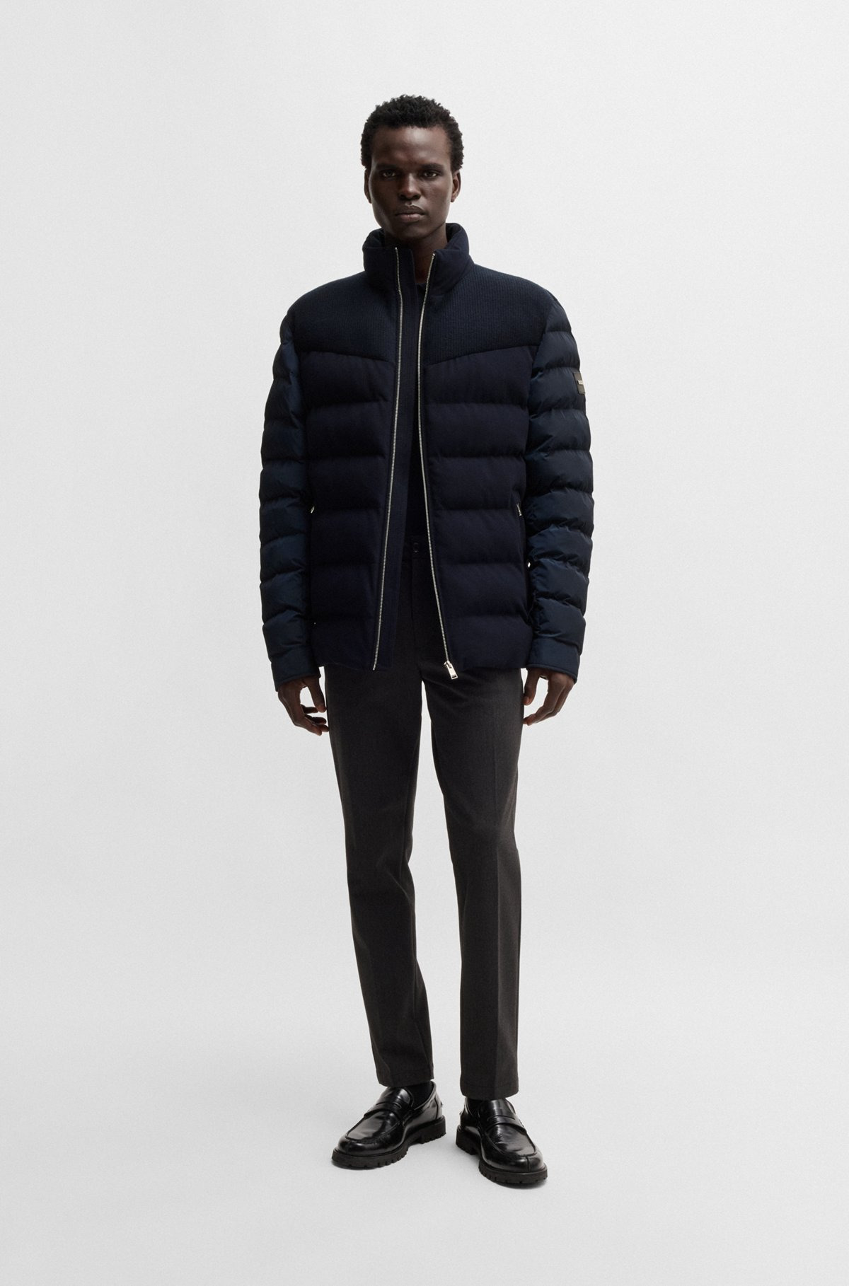 WATER-REPELLENT JACKET IN MIXED MATERIALS - 3
