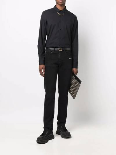 VERSACE JEANS COUTURE tonal logo button-up shirt outlook