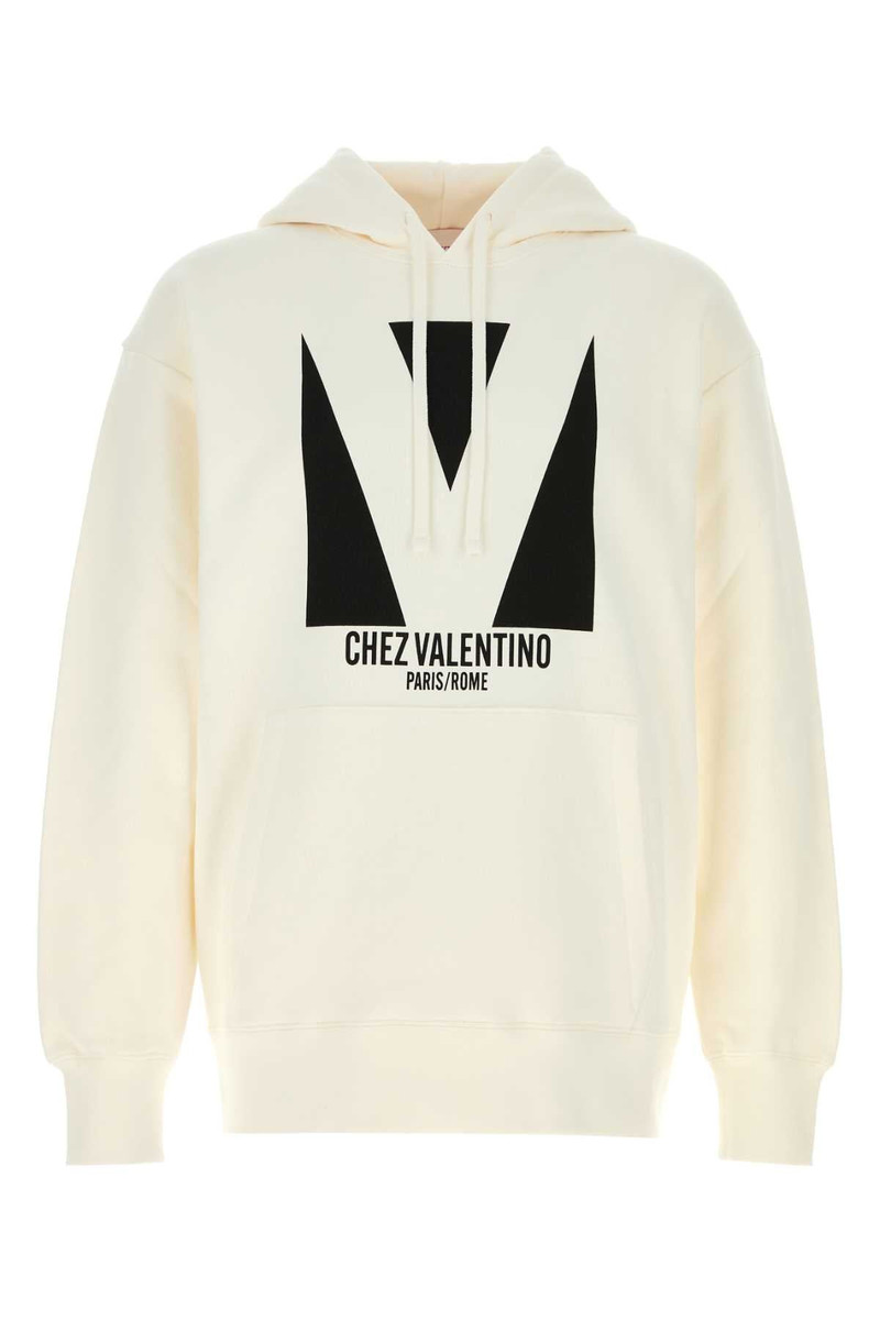 Valentino Garavani Men Ivory Cotton Sweatshirt - 1