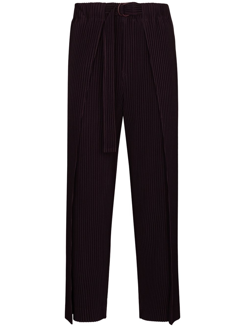 plissé-effect tapered trousers - 1