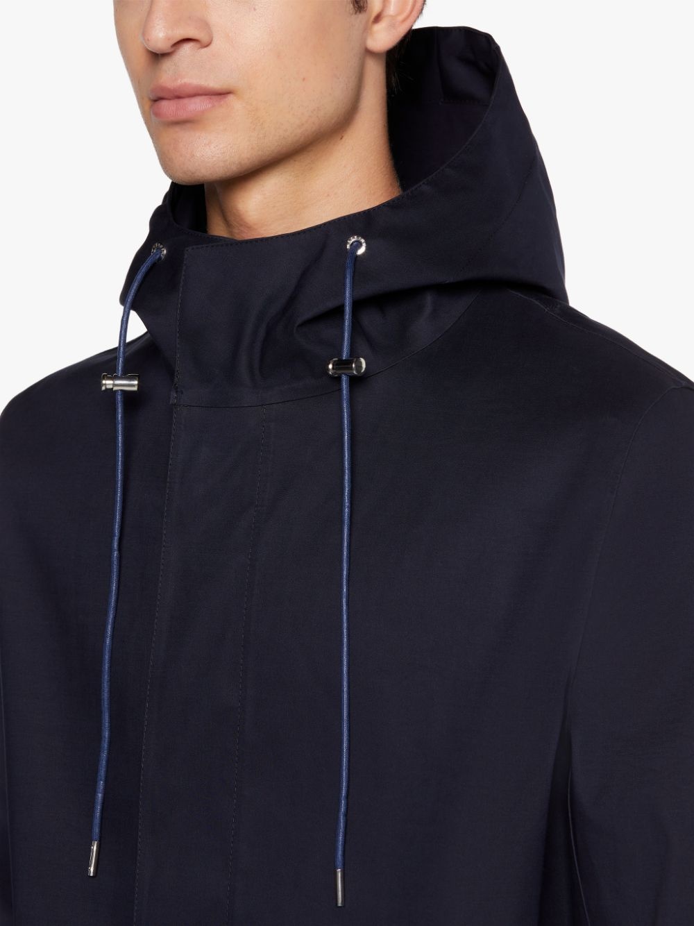 GRANISH NAVY BONDED COTTON HOODED COAT | GR-1032 - 5