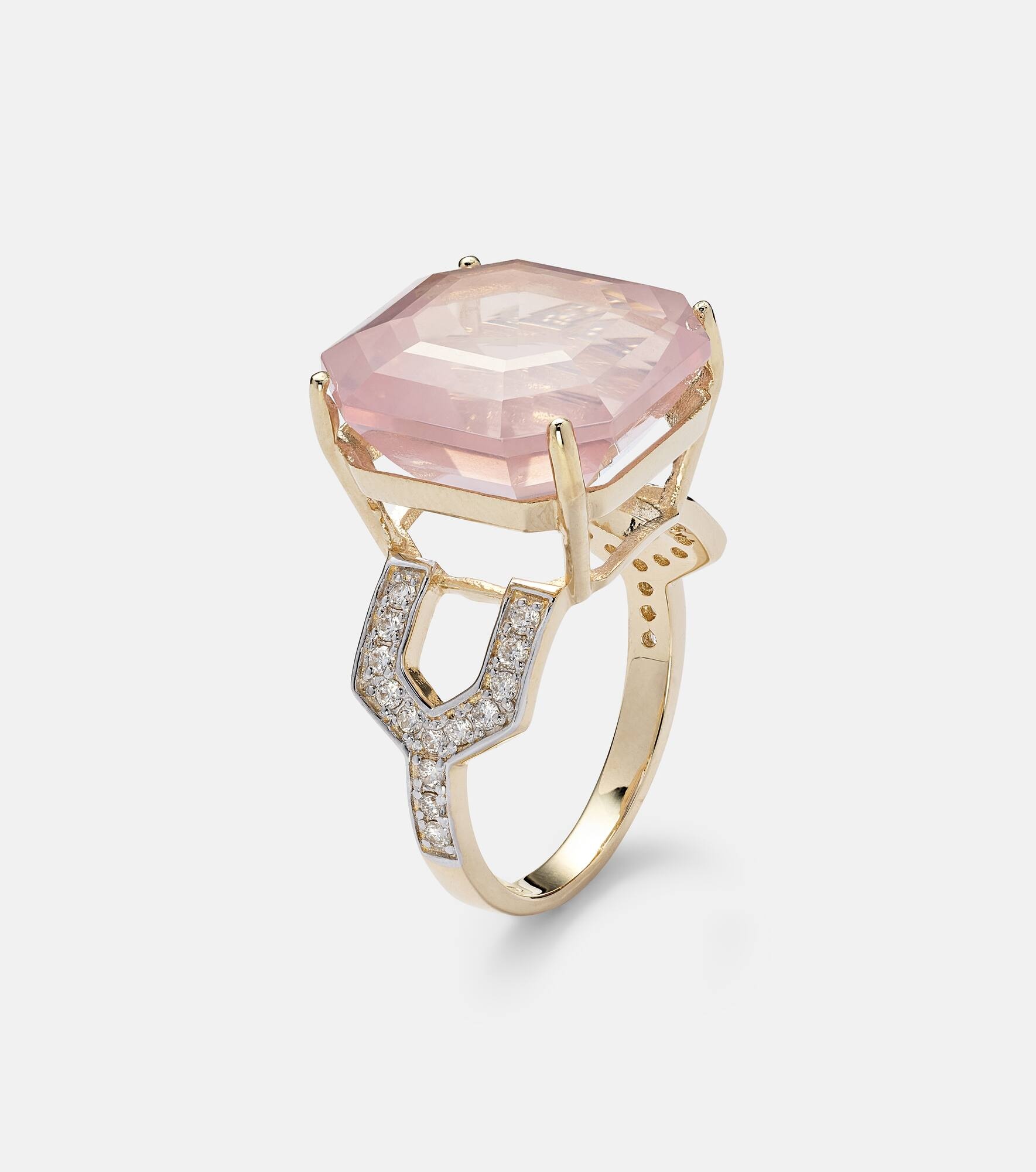14kt gold ring with topaz and diamonds - 4