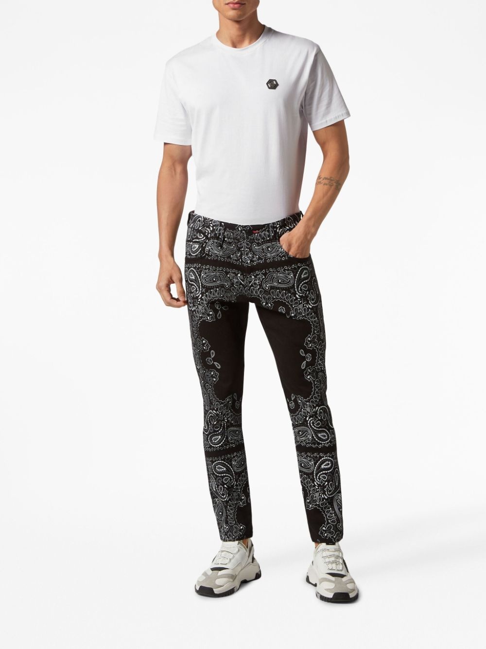 logo-patch skinny jeans - 2