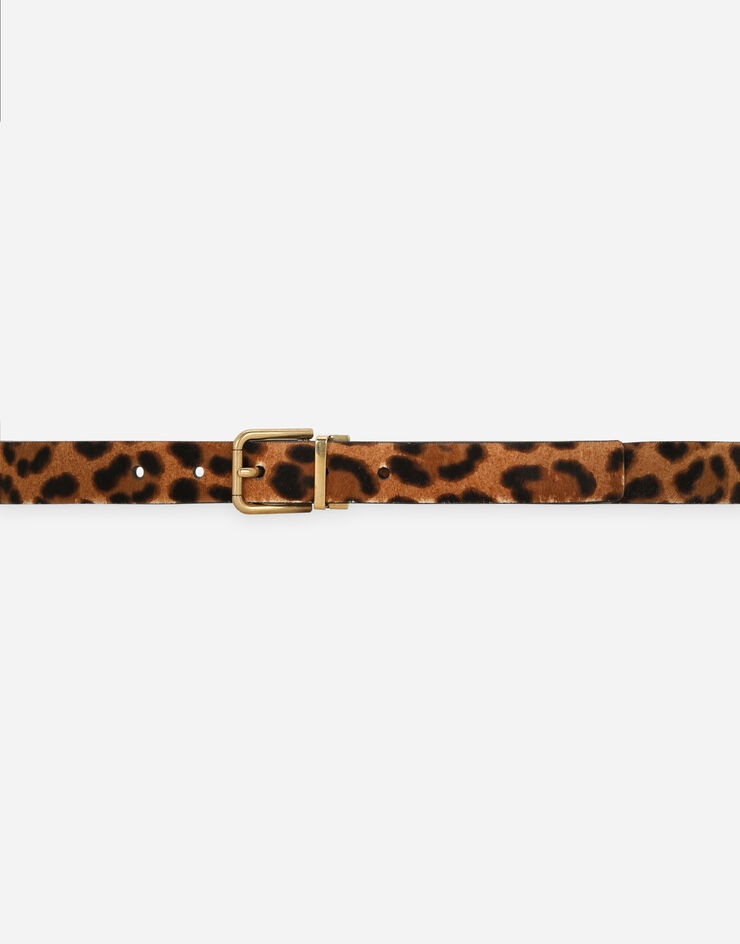 Leopard print belt with pony hair effect - 3