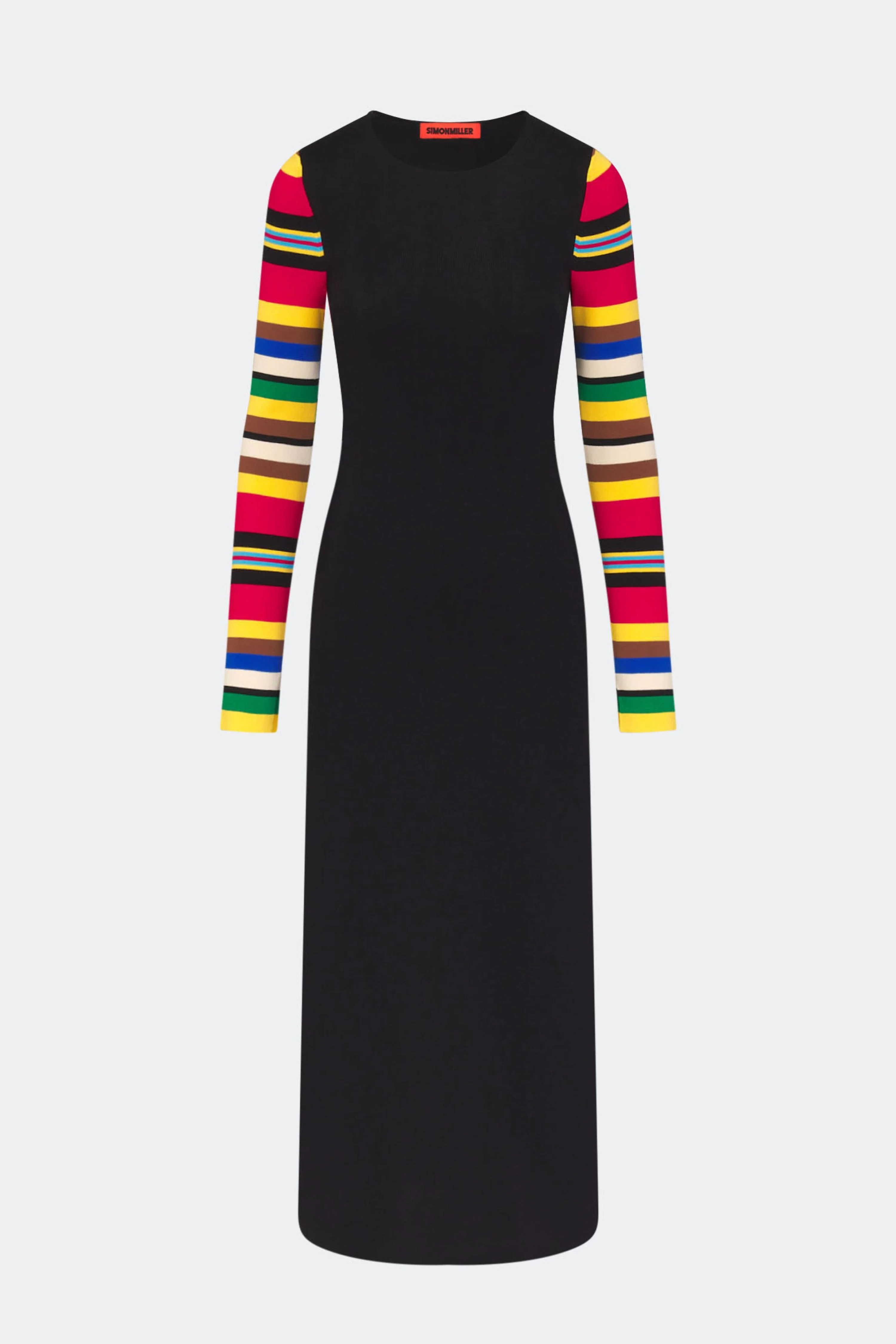 Adri Knit Maxi Dress In Black/Multi Stripe - 1
